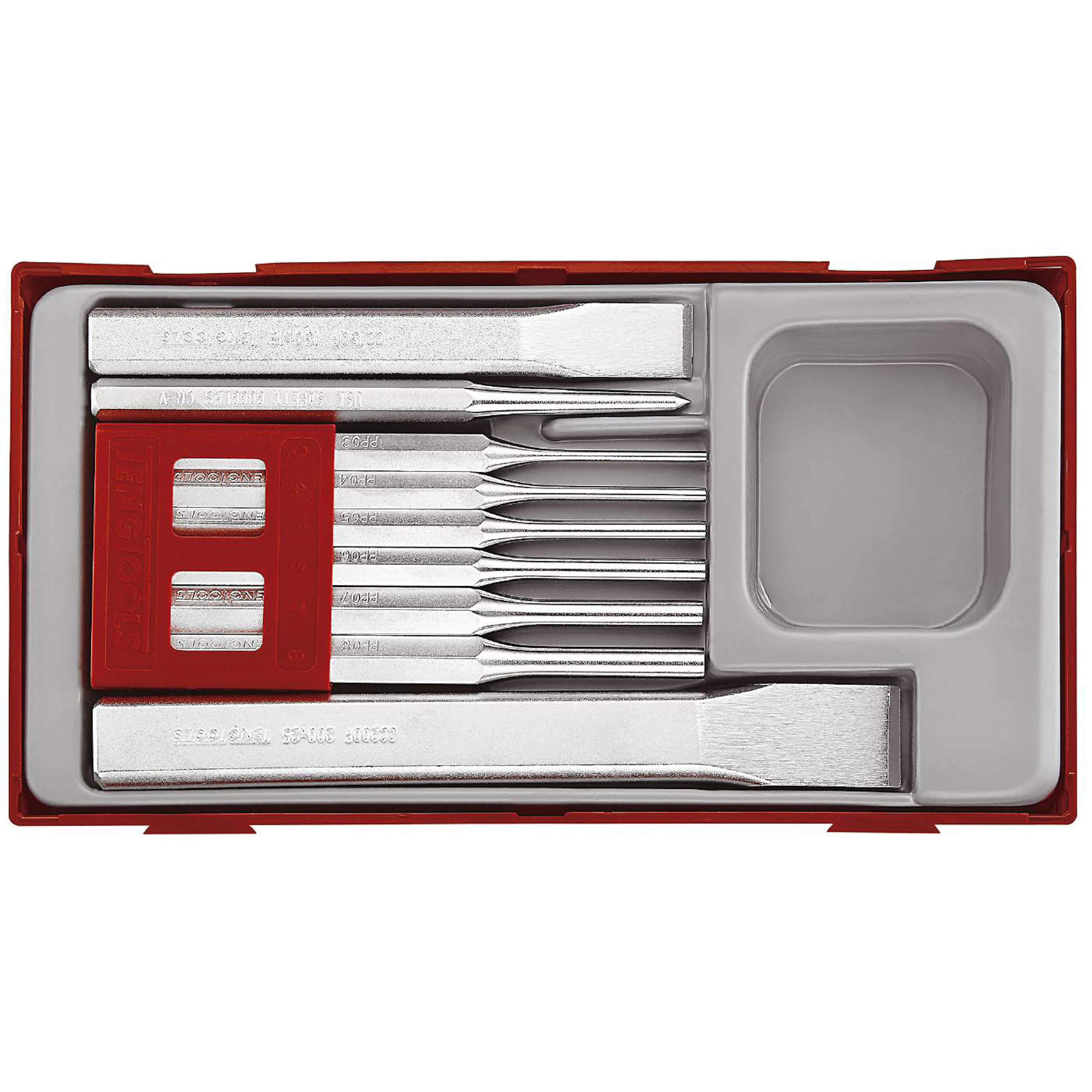 Mejsel-/dorn-/körnare sats 9 delar Teng Tools TTPC09