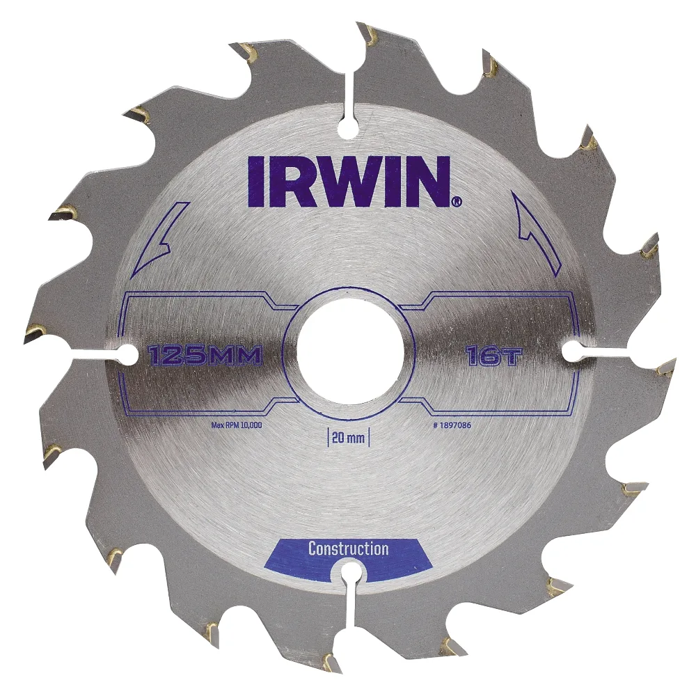 Sågklinga Irwin 125x20/16mm 16t 2,5mm