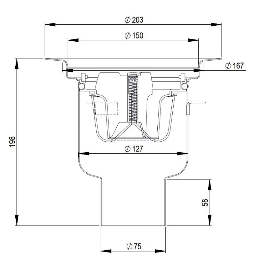 Golvbrunn Purus Balder 75 R Nood Ø150 mm