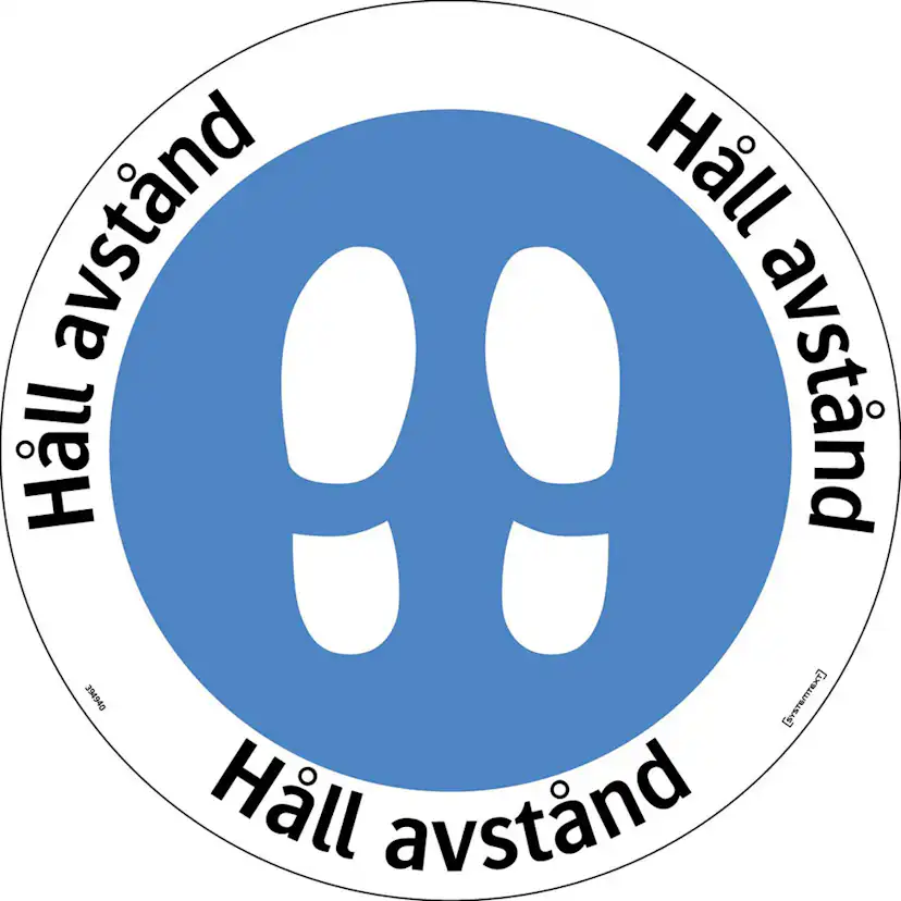 Golvdekal Systemtext Håll Avstånd 410mm