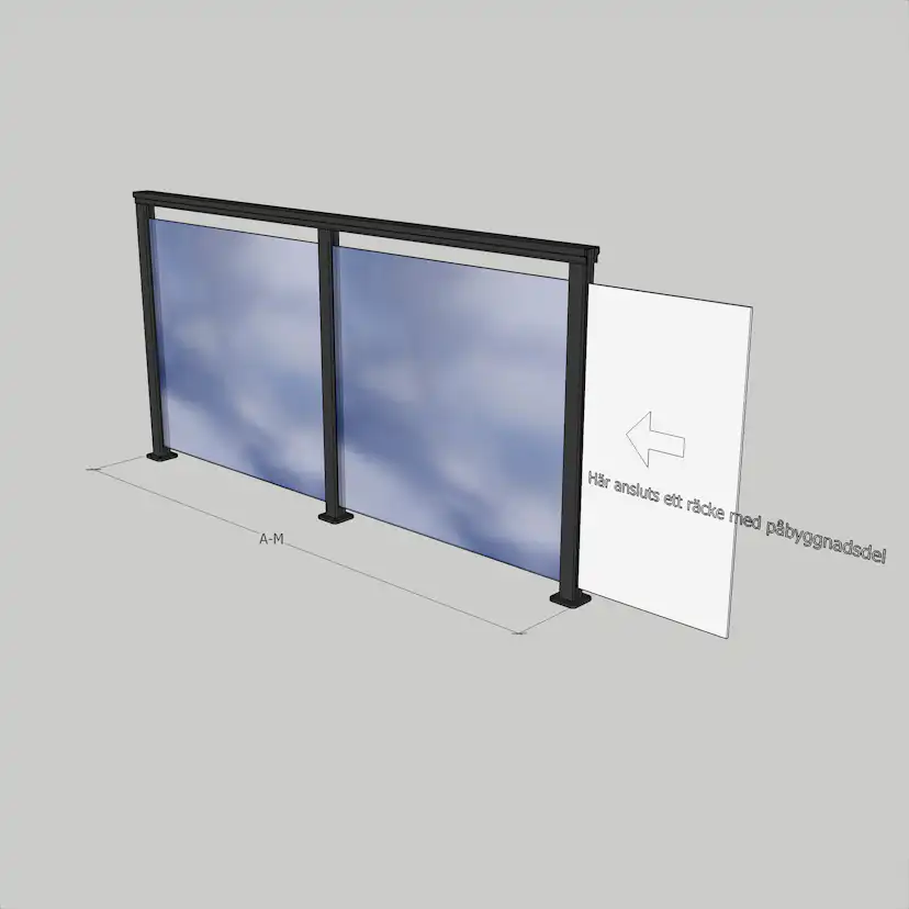 Glasräcke Novoroom Komplett Sektion A-M