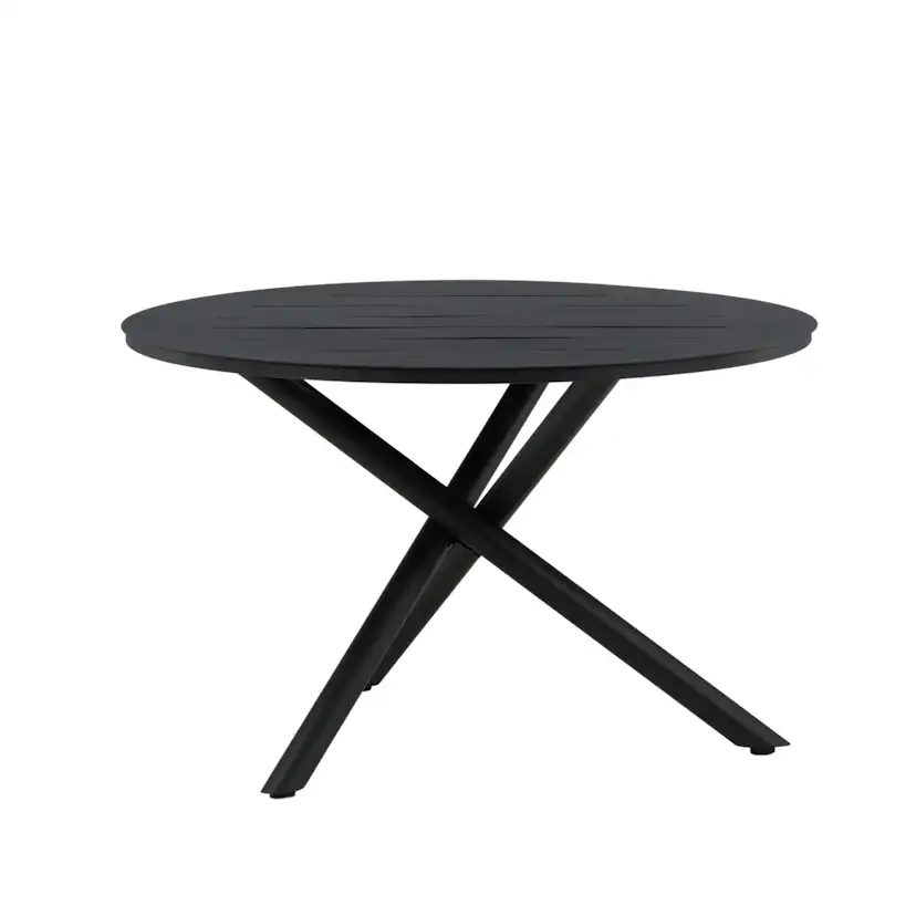 Alma Dining Table - Black Alu - ø120cm Svart