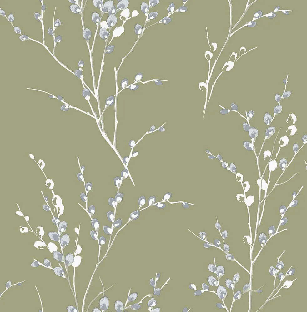 Tapet Laura Ashley Pussy Willow Moss Grön 121074