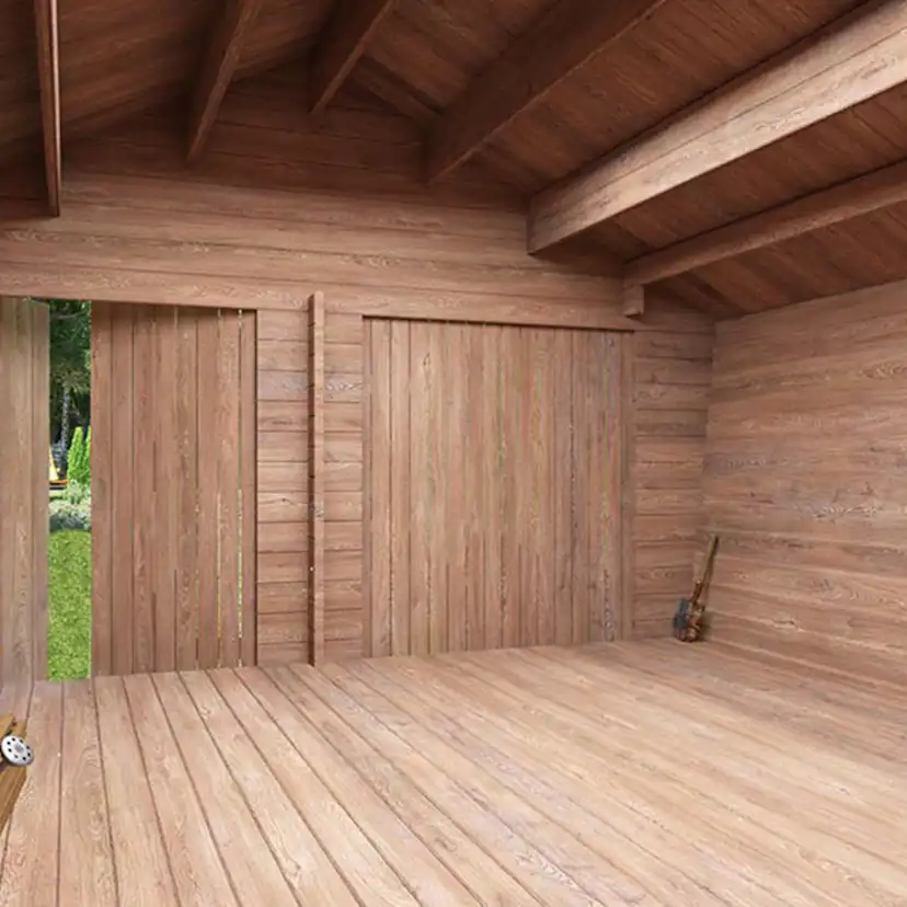 Timmerlada LP Garden U16 16 m² Förråd med Täta Väggar i Obehandlat Trä