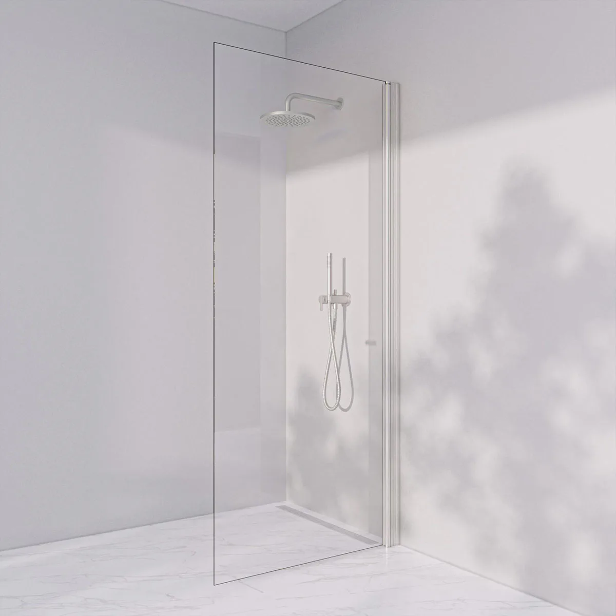 Invitrea Prime PH2/Vänsterhängd/90/Silvermatt/Klart glas Glastyp: Klarglas, Profil: Silvermatt, Bredd: 900 mm