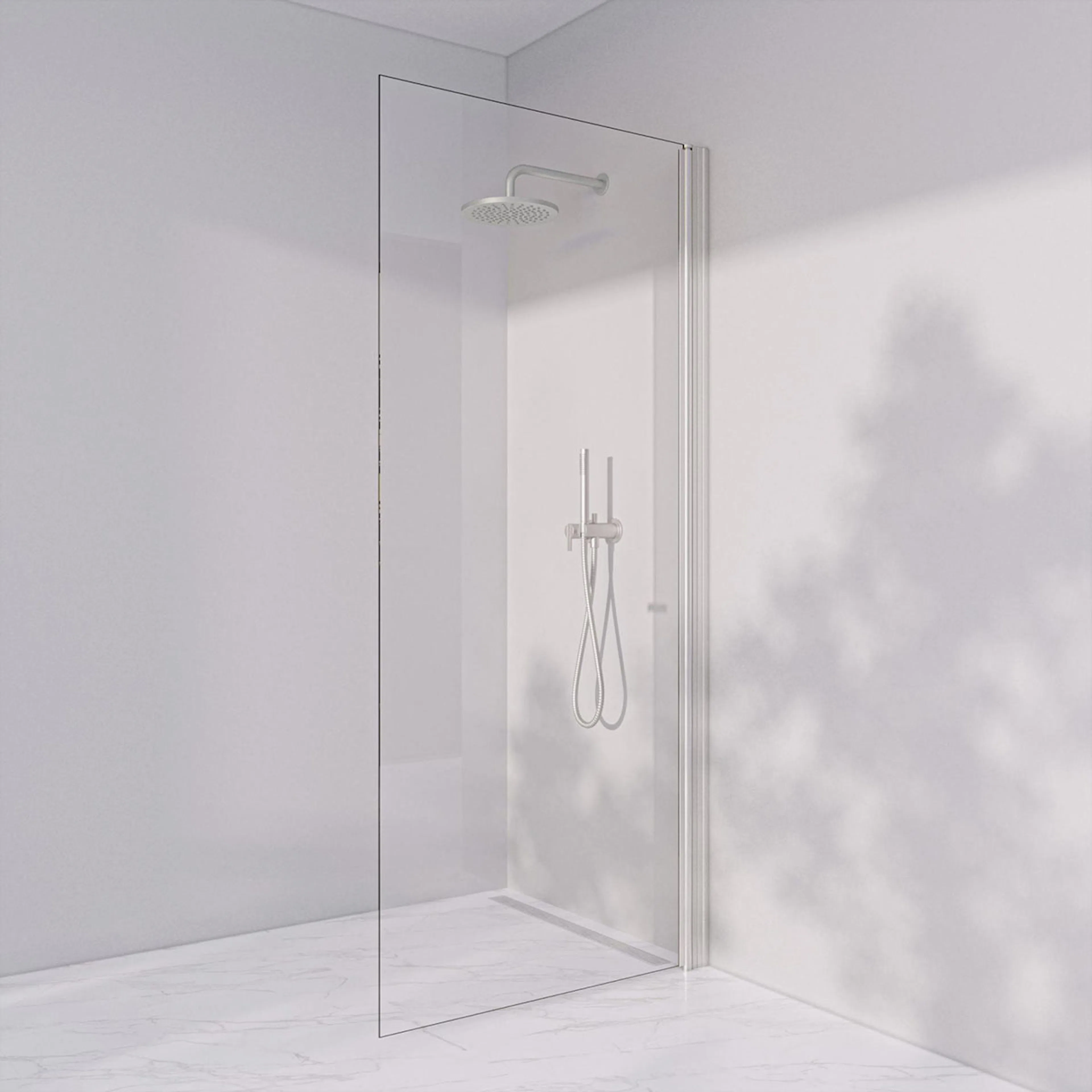 Invitrea Prime PH2/Vänsterhängd/90/Silvermatt/Klart glas Glastyp: Klarglas, Profil: Silvermatt, Bredd: 900 mm