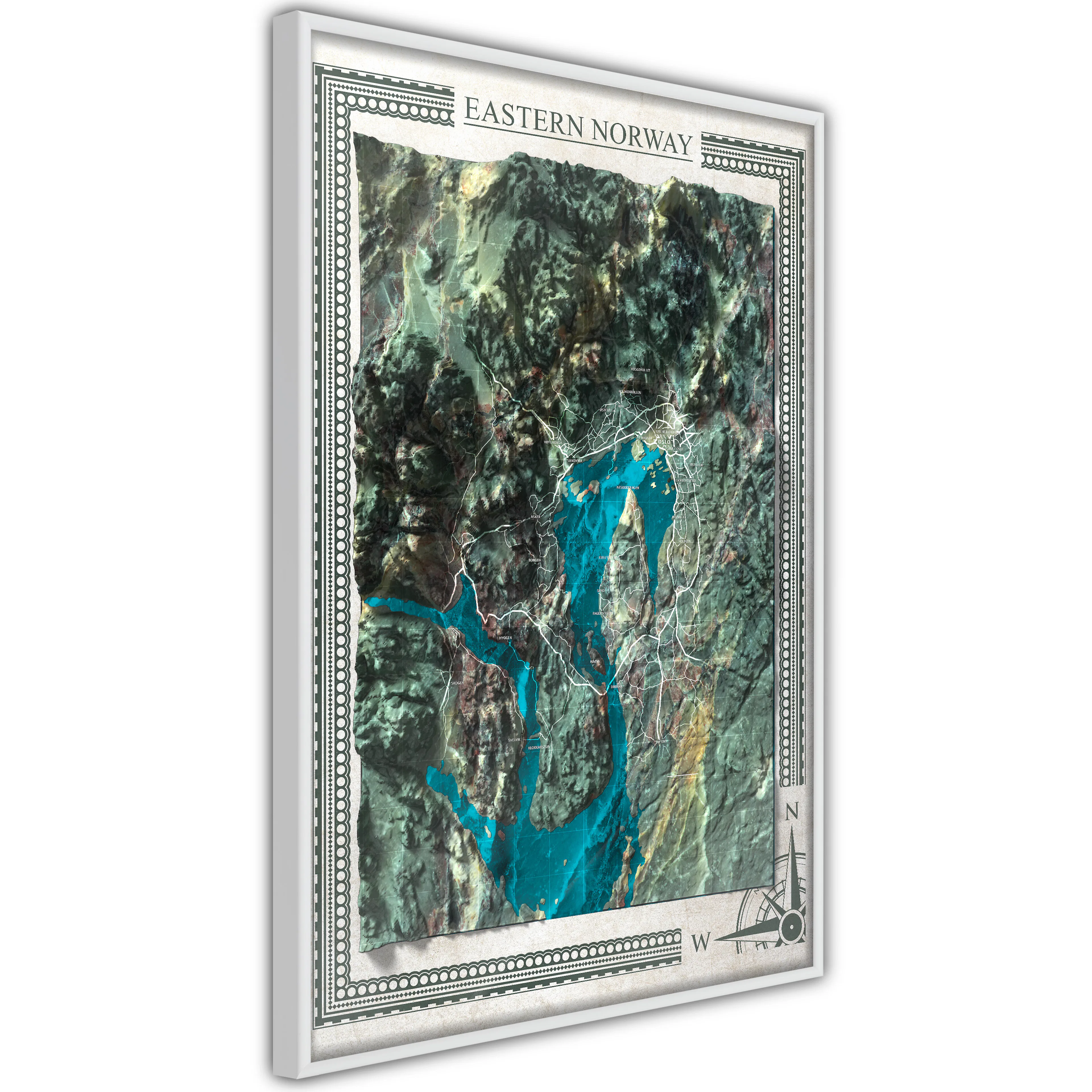 Poster Artgeist Affisch Isometric Map Eastern Norway