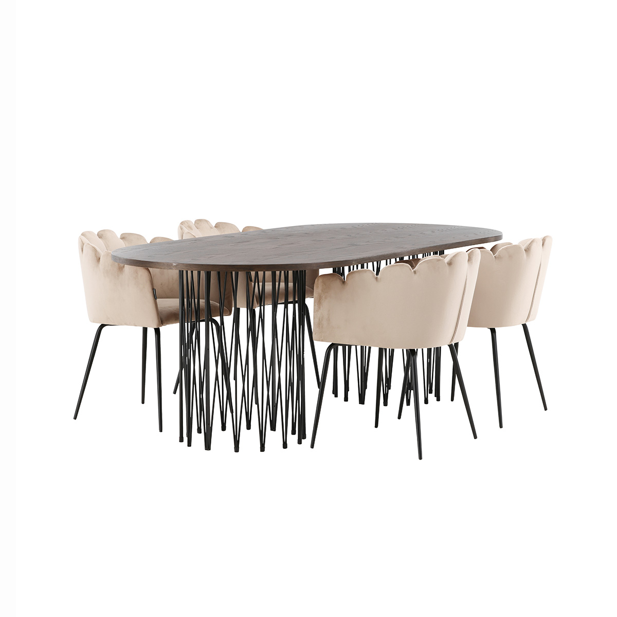 Matgrupp furniture/fashion Stone med 4 Limhamn Stolar