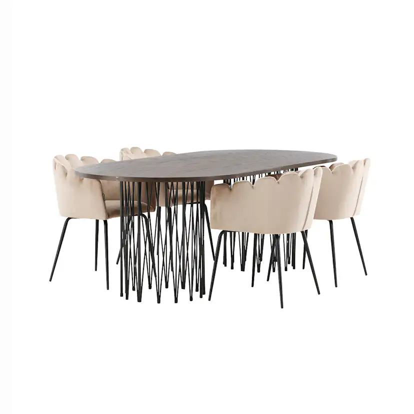 Matgrupp furniture/fashion Stone med 4 Limhamn Stolar