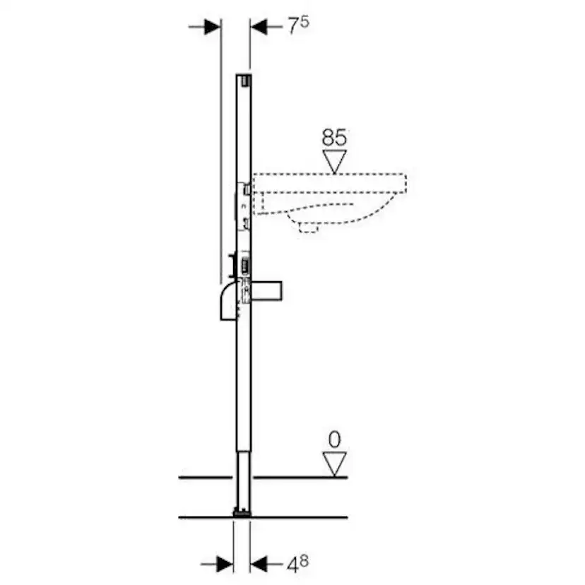 Tvättställsfixtur Geberit Duofix 112 cm