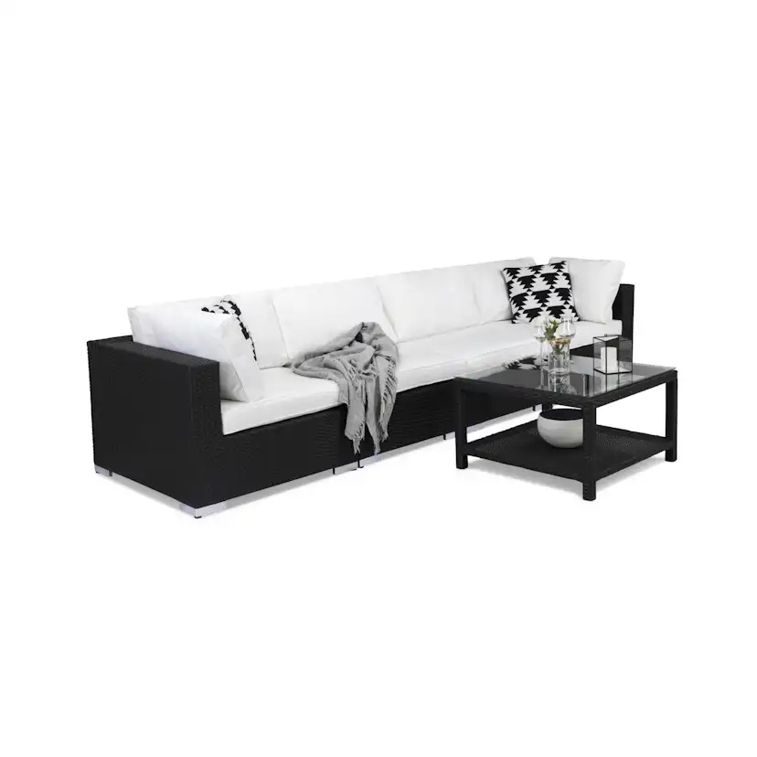Loungegrupp Comfort Garden Bahamas 4-sits Rak med Utebord Utomhus