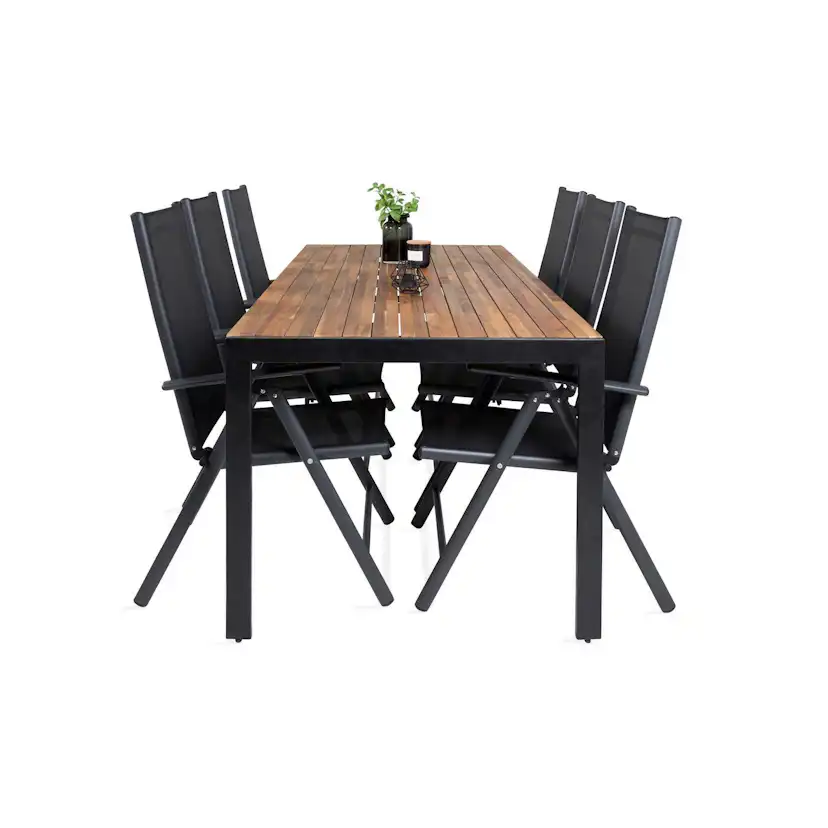Matgrupp Venture Home Bois Matgrupp Utomhus 200cm med 6 Break Positionsstolar