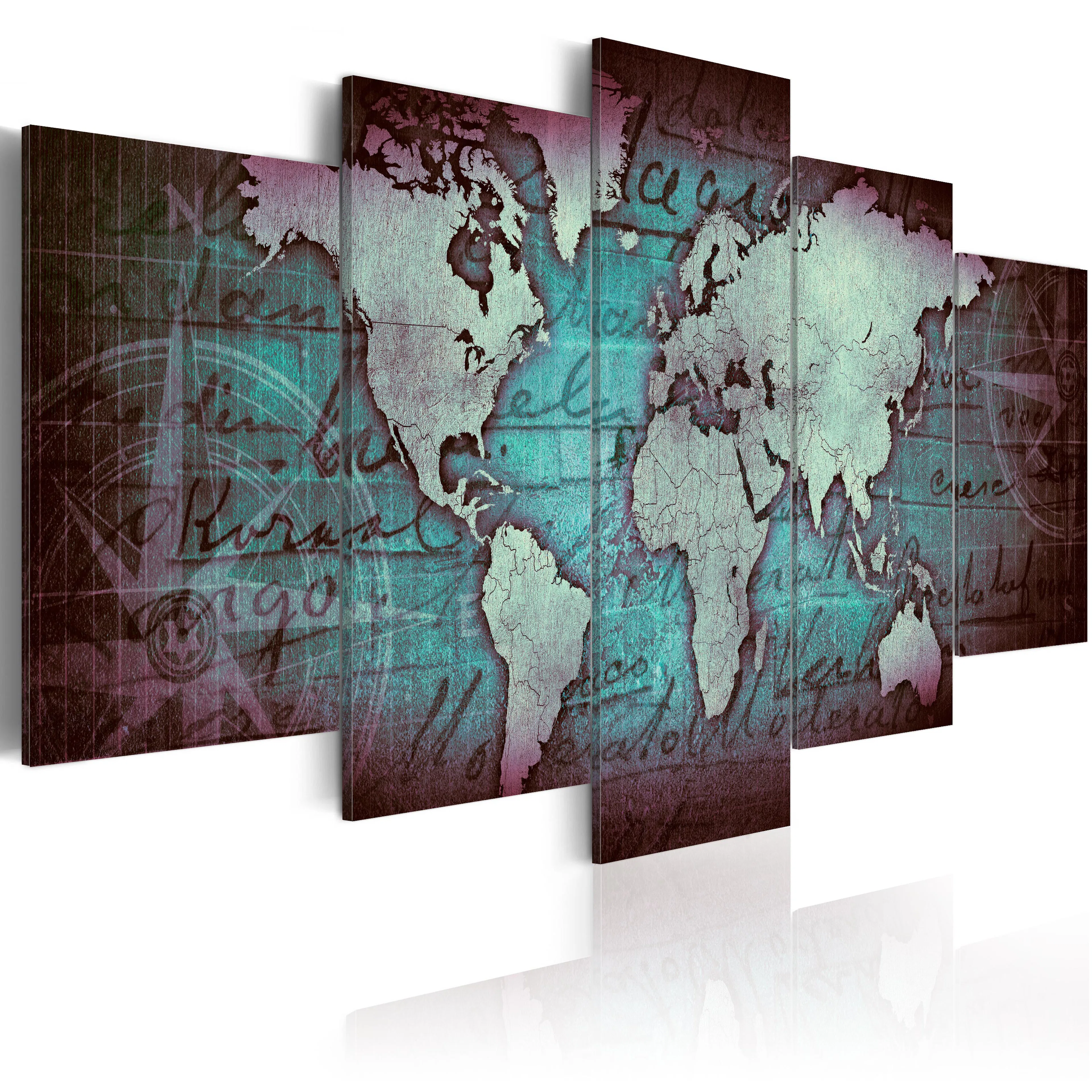 Foto på akryl - Acrylic prints – Bronze map II 100x50 Mått: 100x50 cm