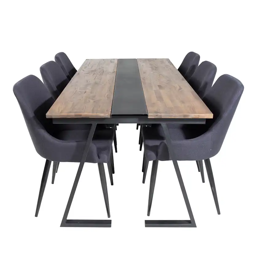 Matgrupp Venture Home Jane med 6 Plake Stolar Mörk Teak