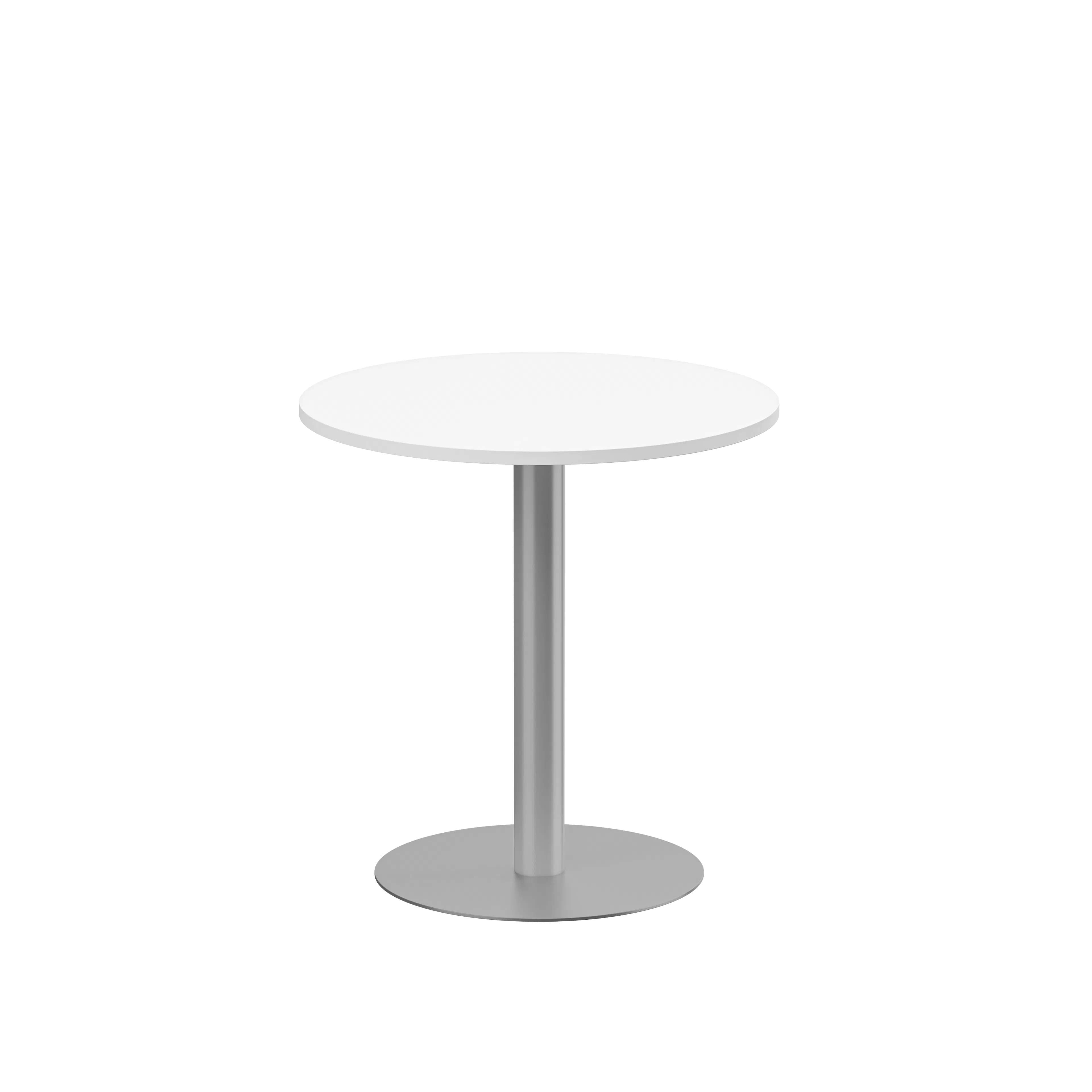 Pelarbord diam 700 H720 vit laminat/silver Vit/Silver