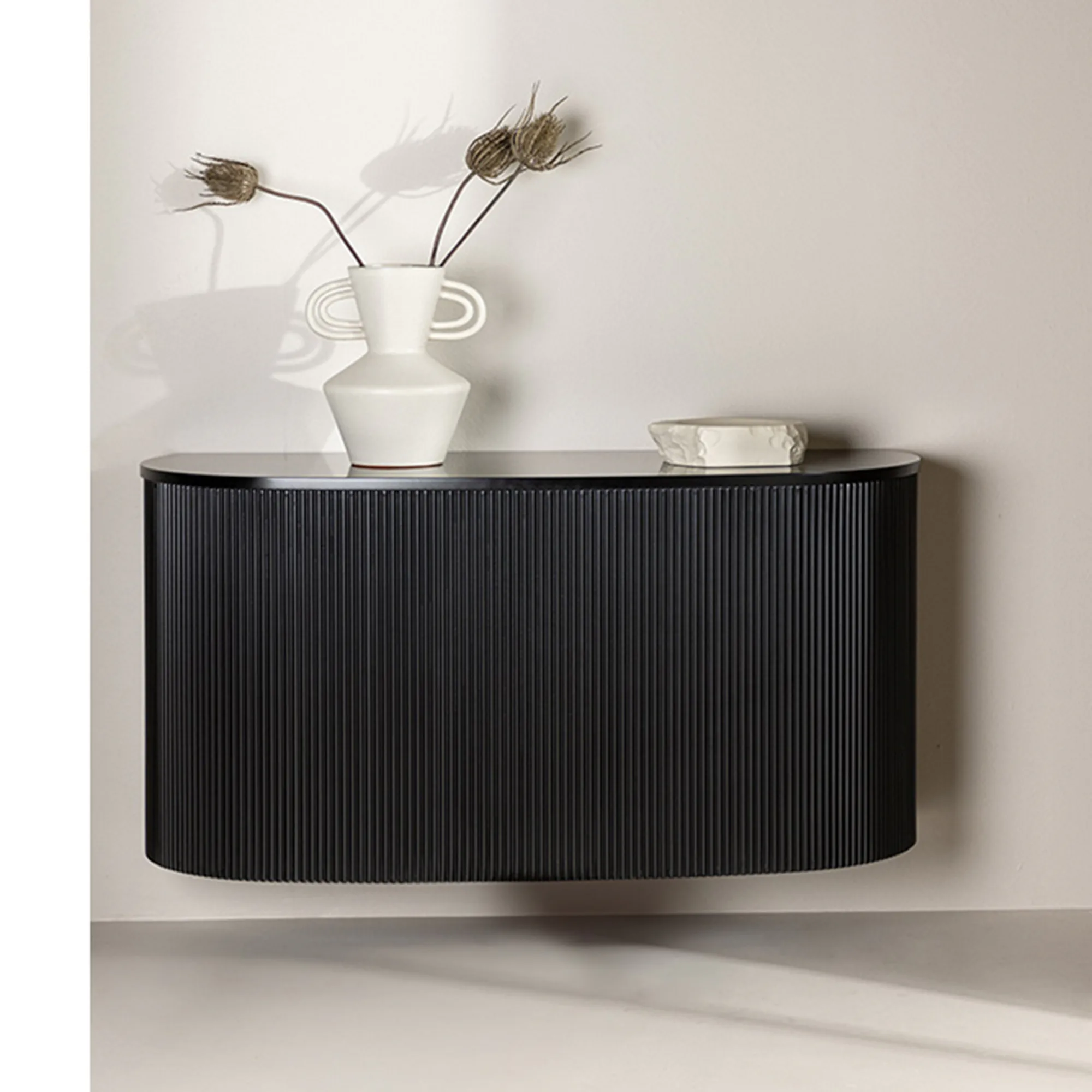 Sidobord Venture Home Loca Svart Vägghängt Bord med Skåp