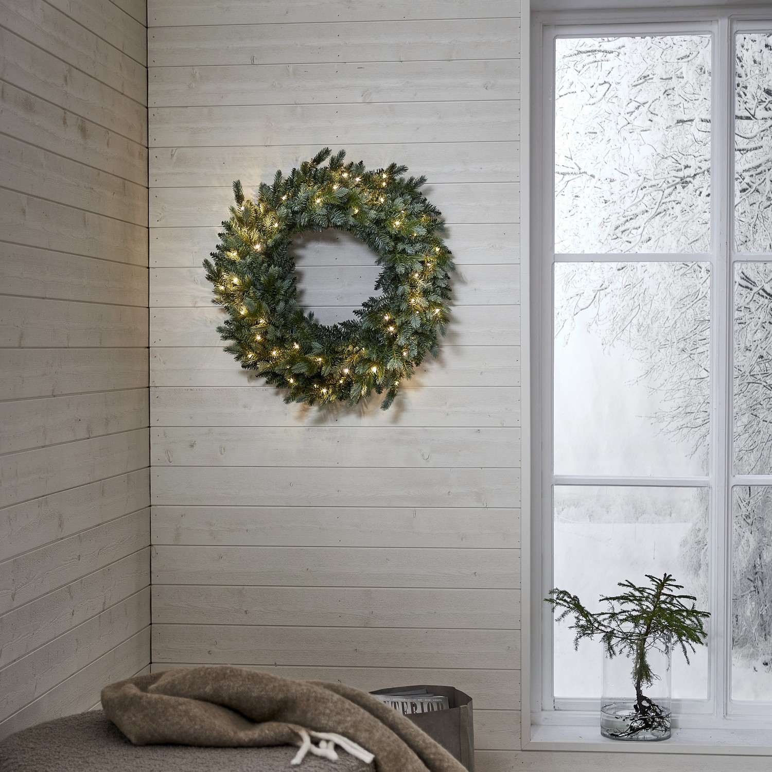 Krans Star Trading Greyland 80 cm LED-Ljuskrans