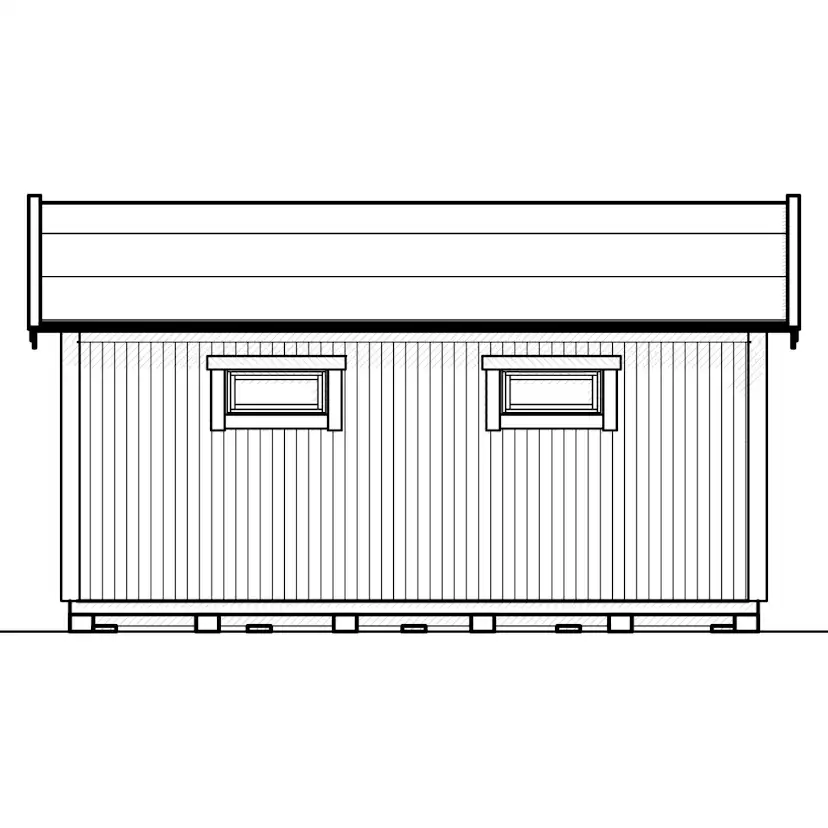 Attefallshus Vibostugan Njuta 25-4 24,3 m² Trähus med Sadeltak