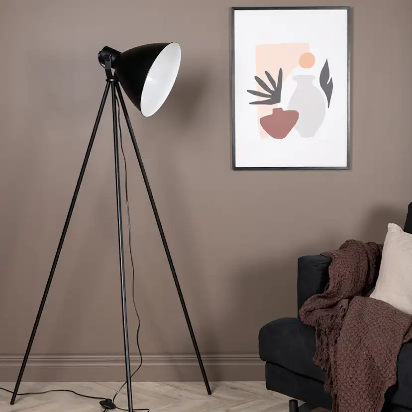 Tiv -Floor Lamp - Black/Black Svart