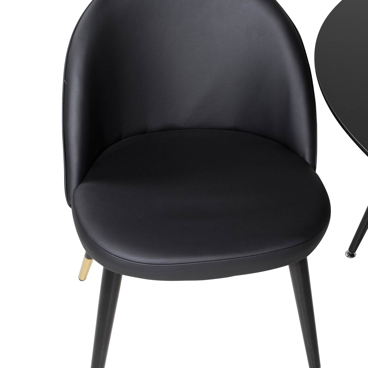 Matgrupp Venture Home Silvia med 4 Valentina Stolar Konstläder Runt