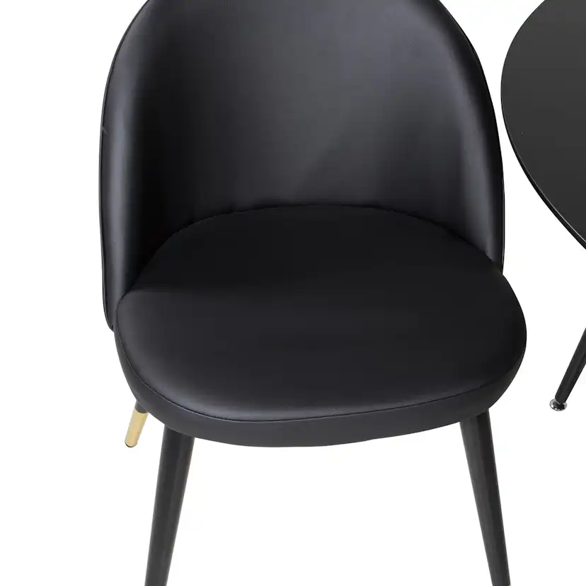 Matgrupp Venture Home Silvia med 4 Valentina Stolar Konstläder Runt