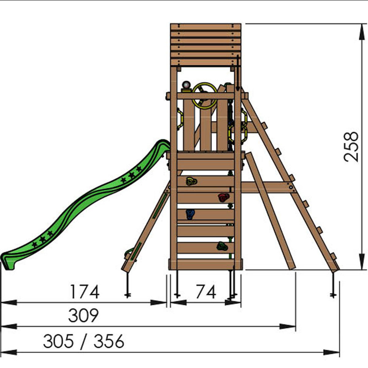 Klätterställning Jungle Gym Cocoon 2 Gungor Rutschkana