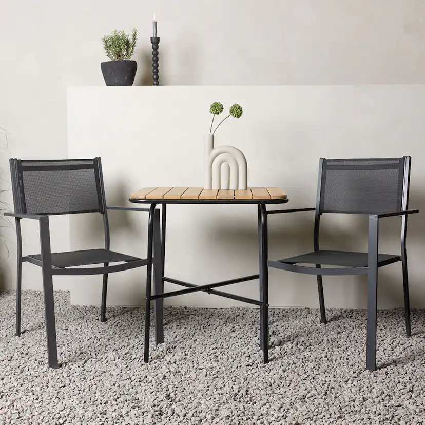 Cafégrupp Venture Home Holmbeck Bord med 2 Copacabana Stolar