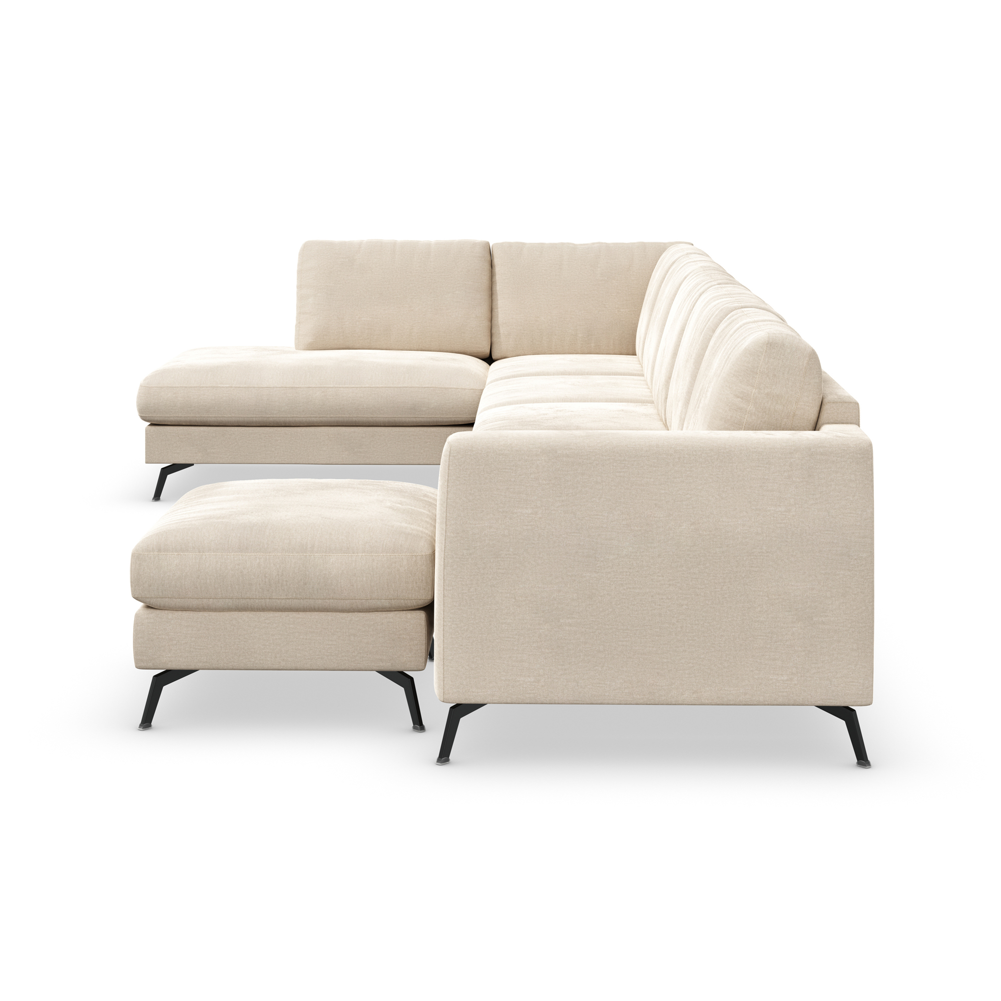 6-sitssoffa Scandinavian Choice Ocean Lyx U-formad med Schäslong 395 cm inkl Fotpall