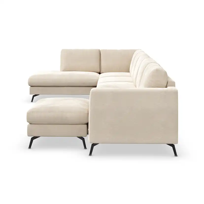 6-sitssoffa Scandinavian Choice Ocean Lyx U-formad med Schäslong 395 cm inkl Fotpall