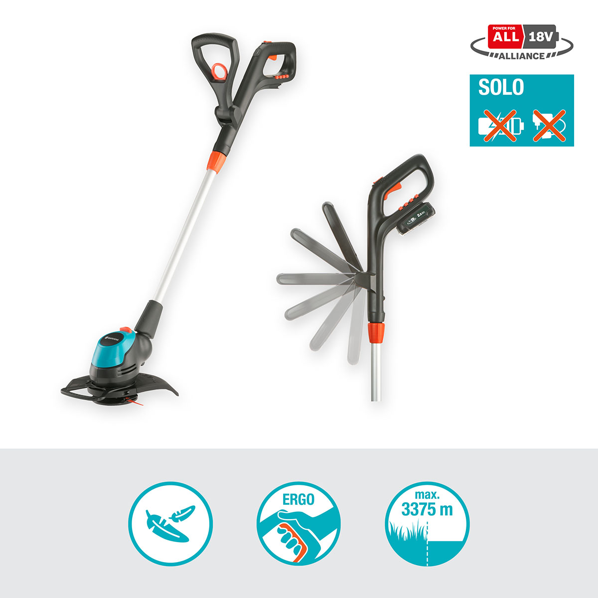 Trimmer Gardena EasyCut 23/18V P4A utan Batteri