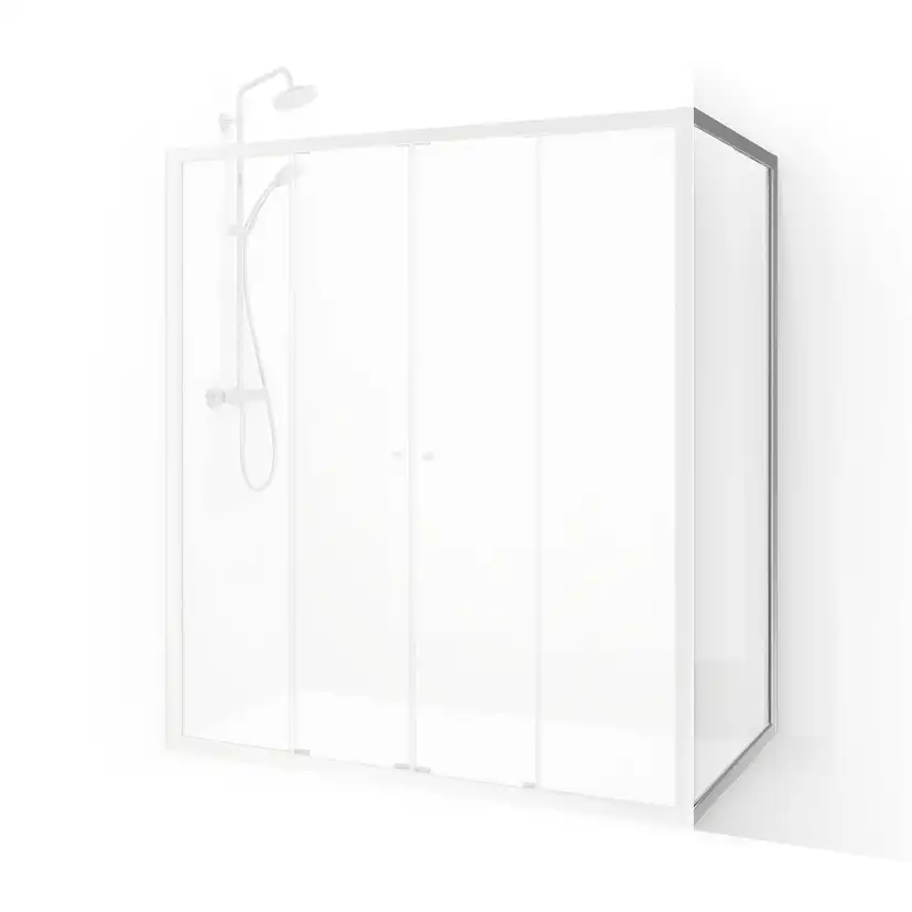 Flow Vinkelvagg 70 Nat Ic 700x1900 mm, Natur, Frostat Glas