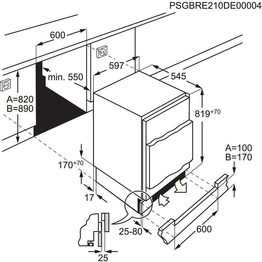 Integrerad Frysskåp AEG OAB6I82EF SpaceSmart Combo