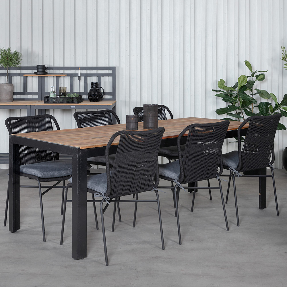 Matgrupp Utomhus Venture Home Bois med 6 Julle Trädgårdsstolar