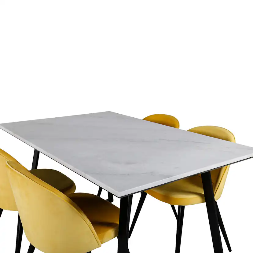 Matgrupp Venture Home Estelle med 4 Velvet stolar