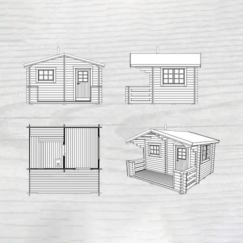 Bastu Baseco Bräska 10 m² Fristående Bastuhus med Altan & Sadeltak