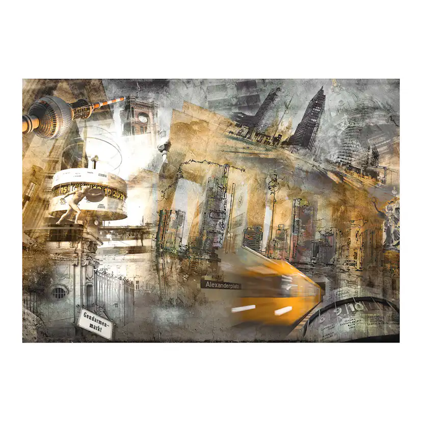 Fototapet Arkiio Berlin Kollage Orange