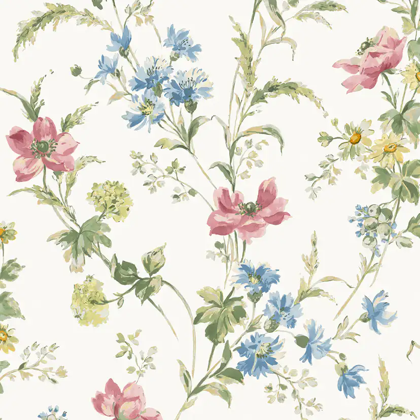 Tapet Laura Ashley Poppy Meadow Mångfärgad