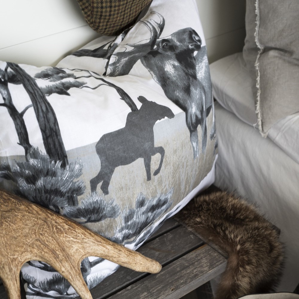 Påslakanset Borganäs of Sweden Älg Grå Enkelsäng