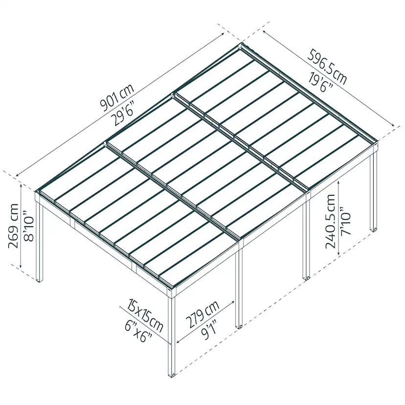 Carport Canopia by Palram Oslo 596,5x901 cm