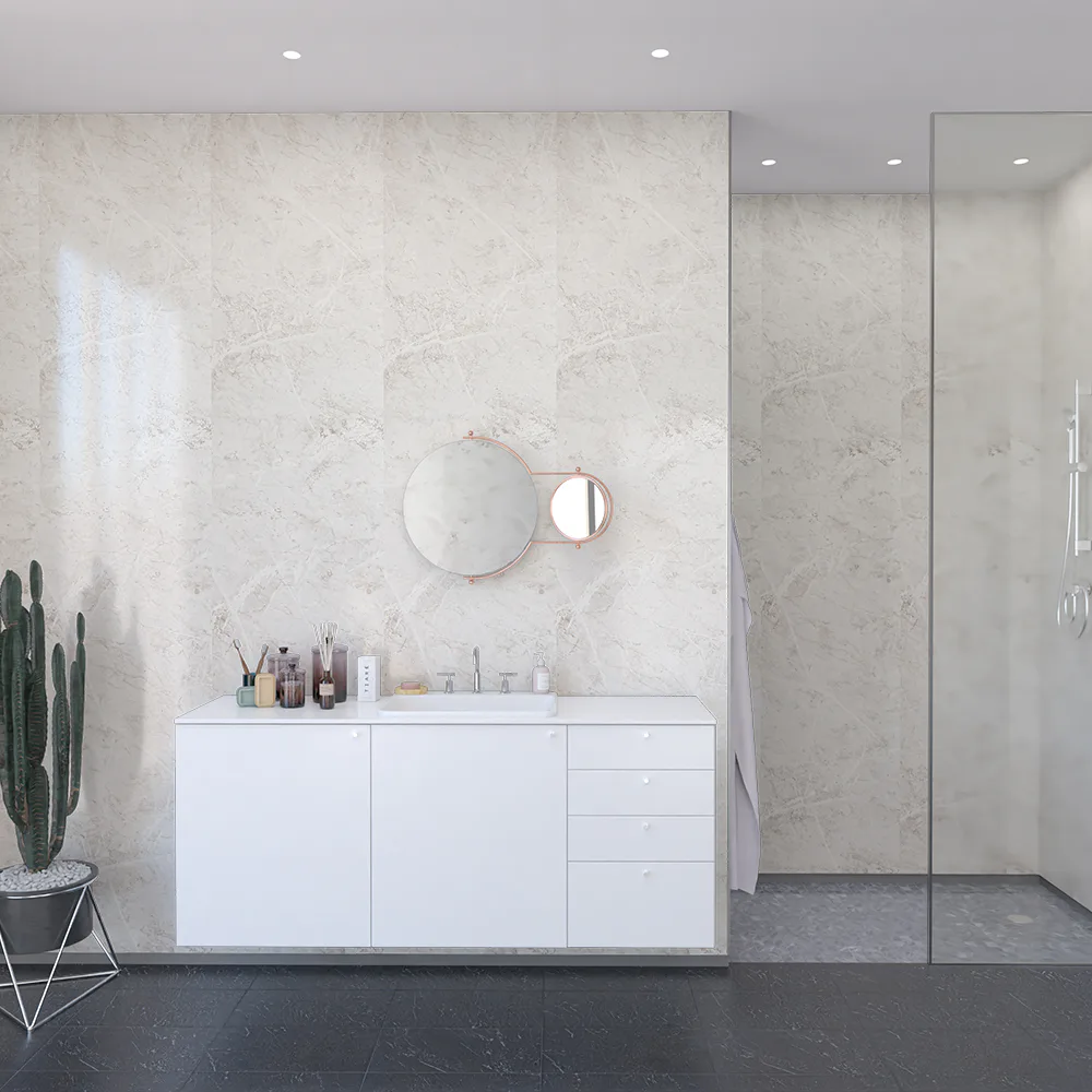 Våtrumsskiva Fibo White Marble 2273-L00 S