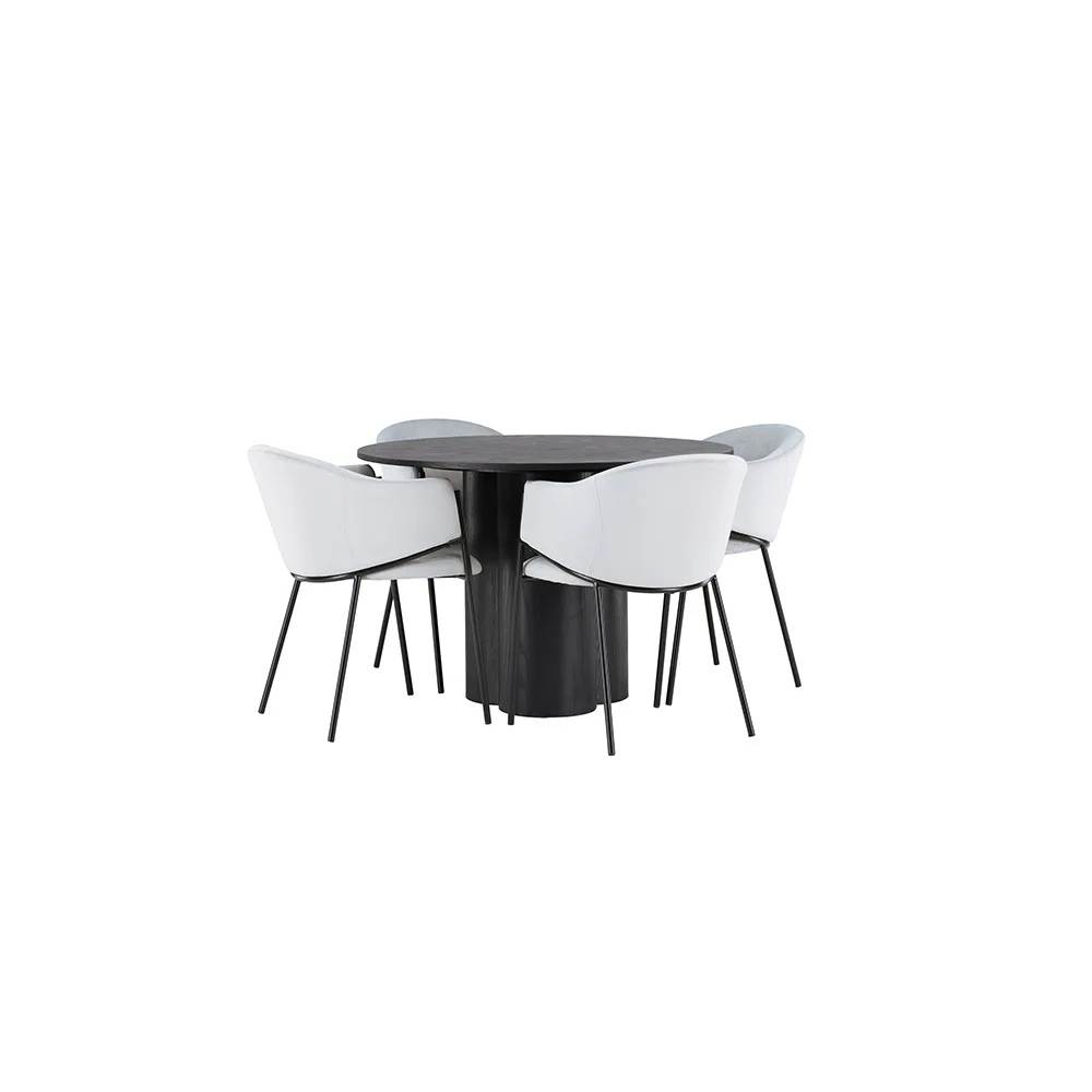 Matgrupp Venture Home Olivia Ø110 cm med 4 st Evelina stolar