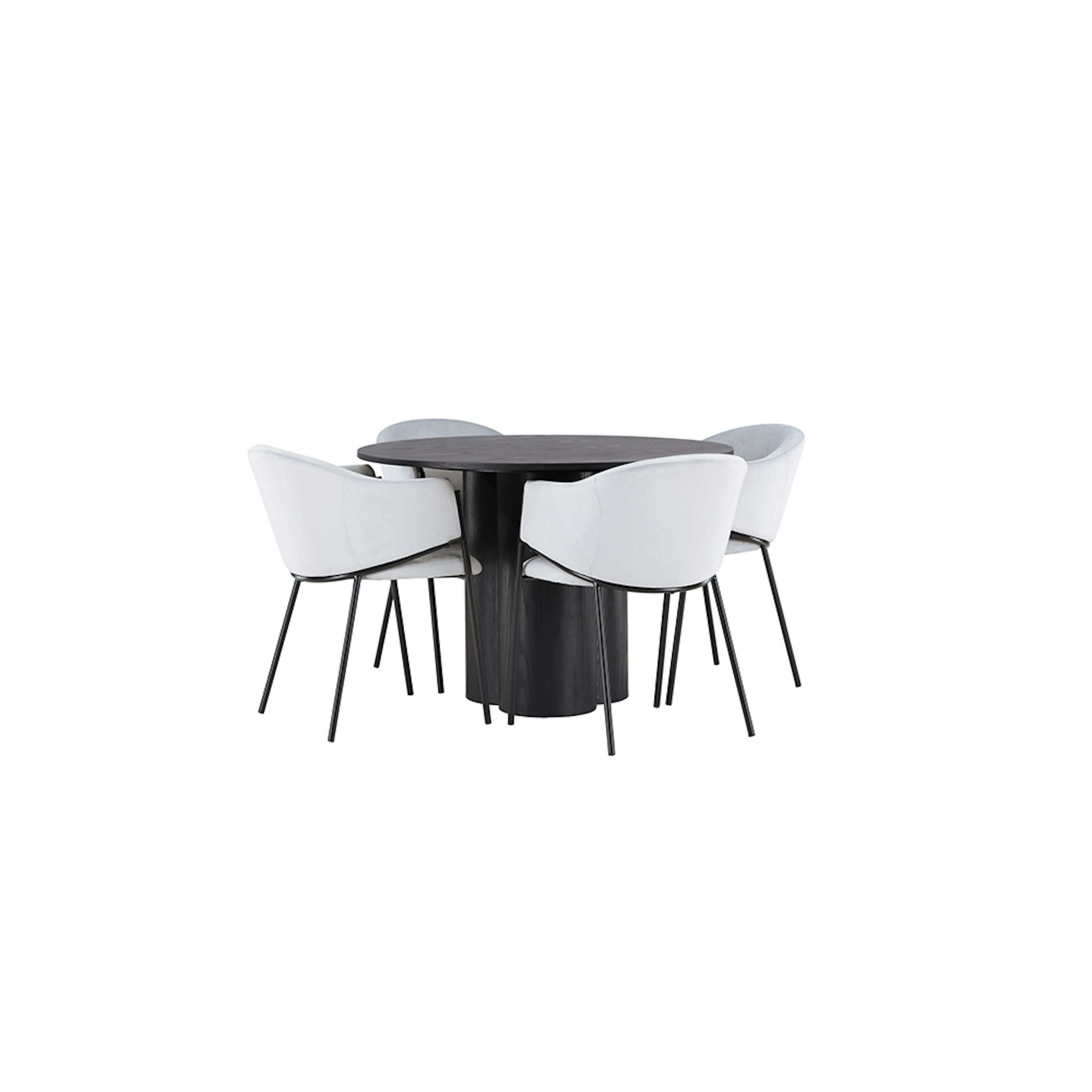 Matgrupp Venture Home Olivia Ø110 cm med 4 st Evelina stolar