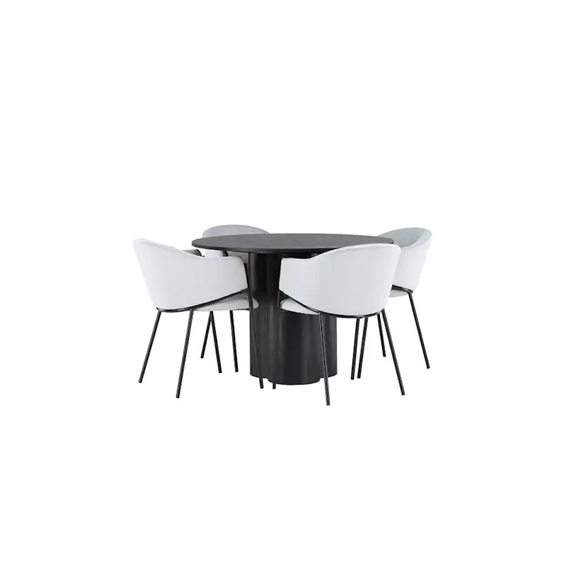 Matgrupp Venture Home Olivia Ø110 cm med 4 st Evelina stolar