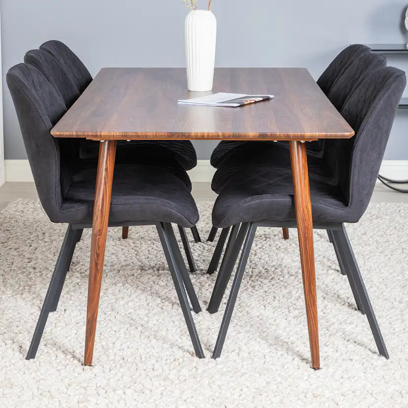 Matgrupp Venture Home Pobbie med 6 Geneva Stolar Polyestertyg