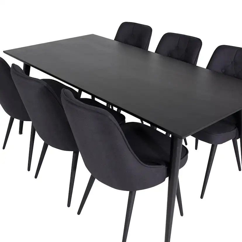 Matgrupp Venture Home Dipp med 6 Velvet Deluxe Stolar