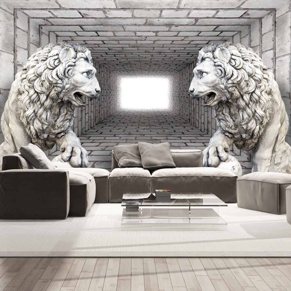 Fototapet Arkiio Självhäftande Stone Lions