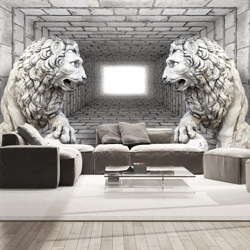 Fototapet Arkiio Självhäftande Stone Lions