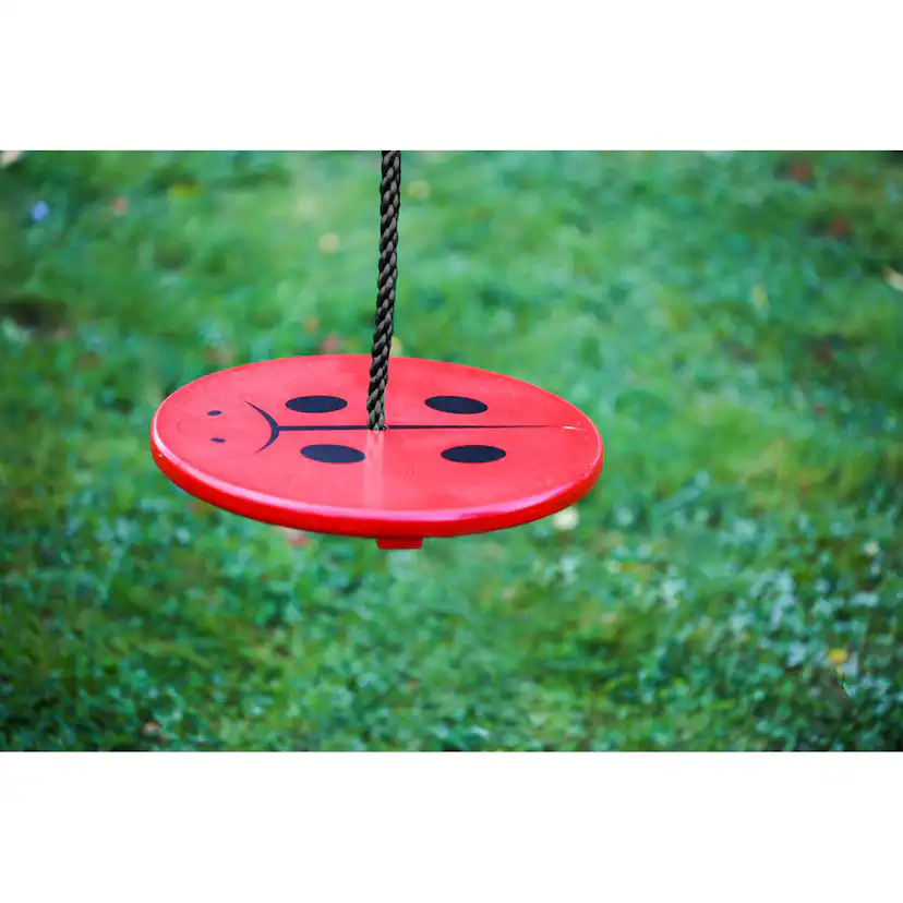 Gunga Nyckelpiga röd/svart 30x30x1,8cm rep=180cm FSC (A)