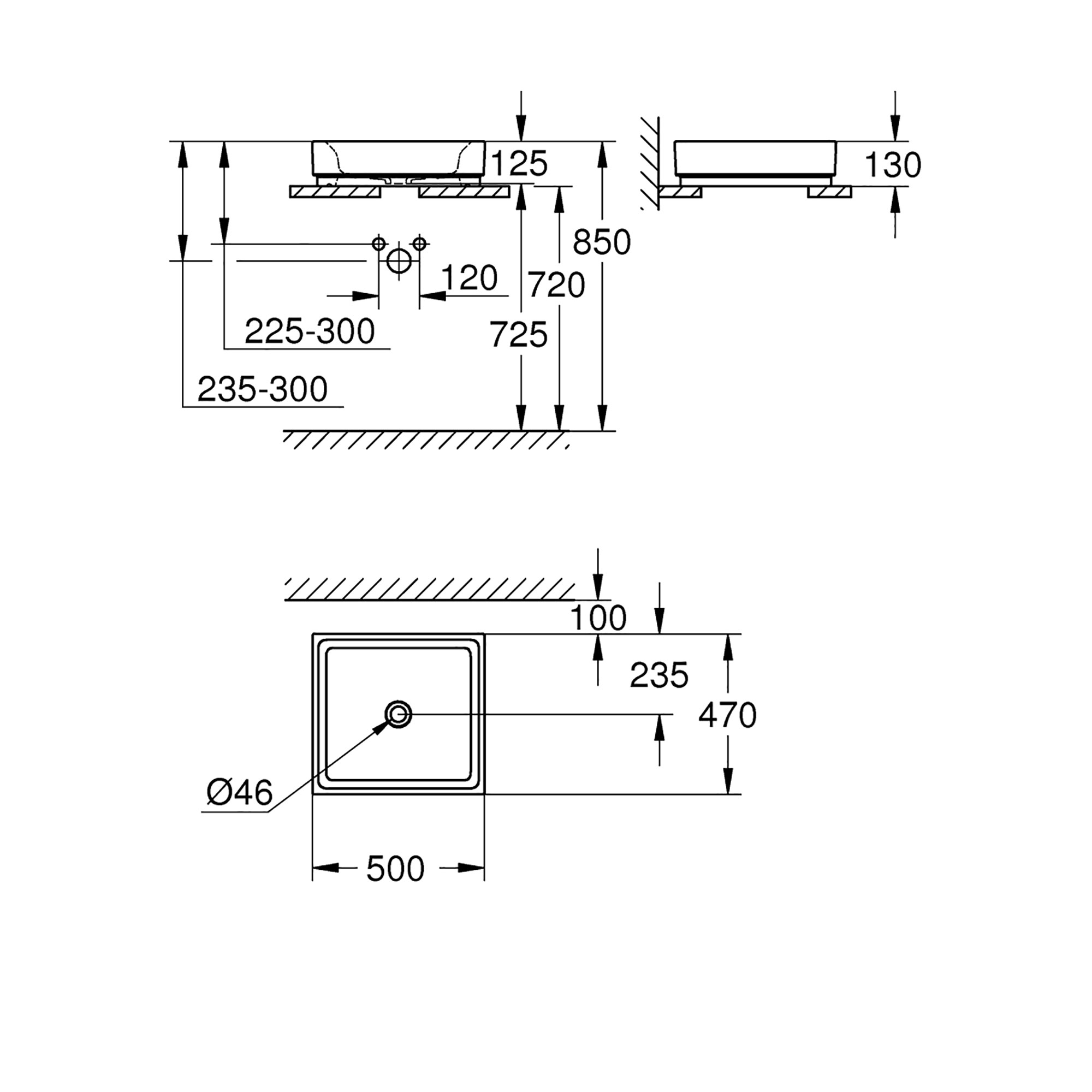 Tvättställ Grohe Cube Ceramic 39481 50 cm