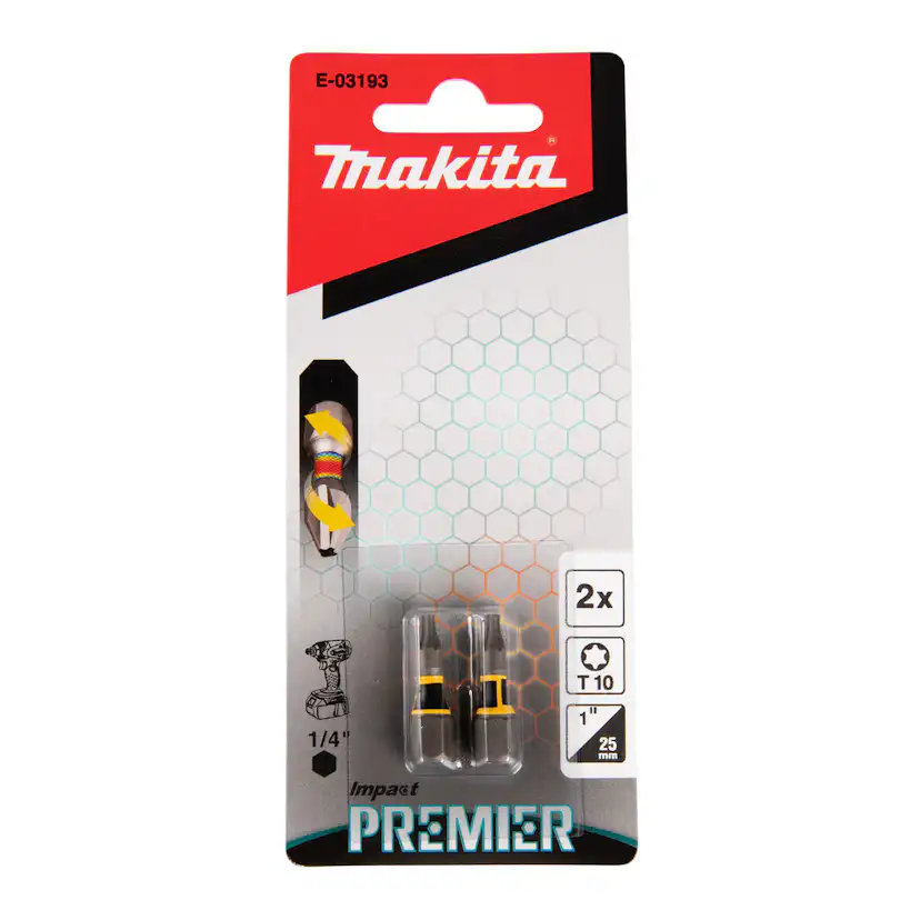Bits Makita Impact Premier E-03193 T10 25 mm 2-pack